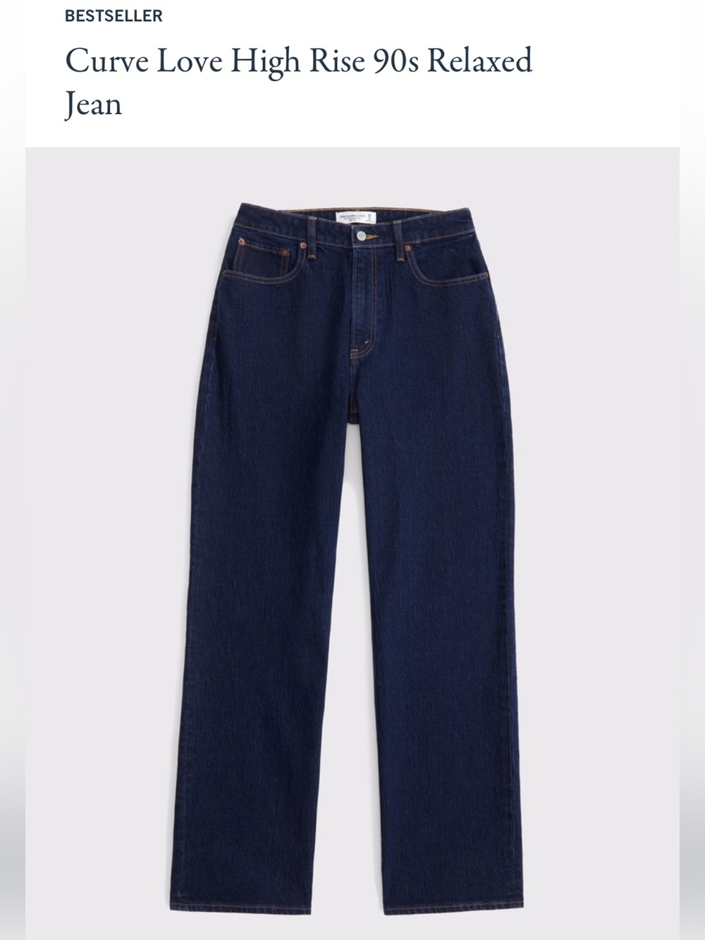 Abercrombie Curve Love High Rise 90s Relaxed Jean - Dark Rinse